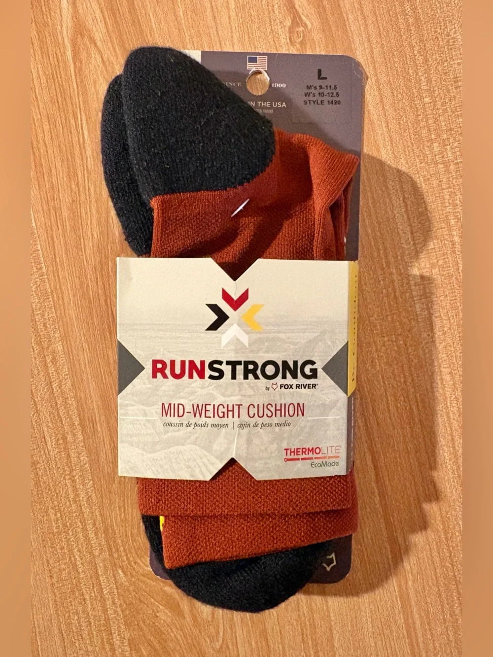 RUNSTRONG Fox River Pro Crew Socks Men’s Large 9-11.5 Brand New Running USA
